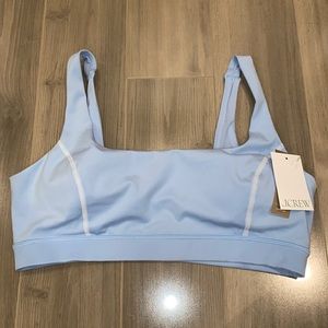 J. Crew Scoopneck Sports Bra in Blue Mist